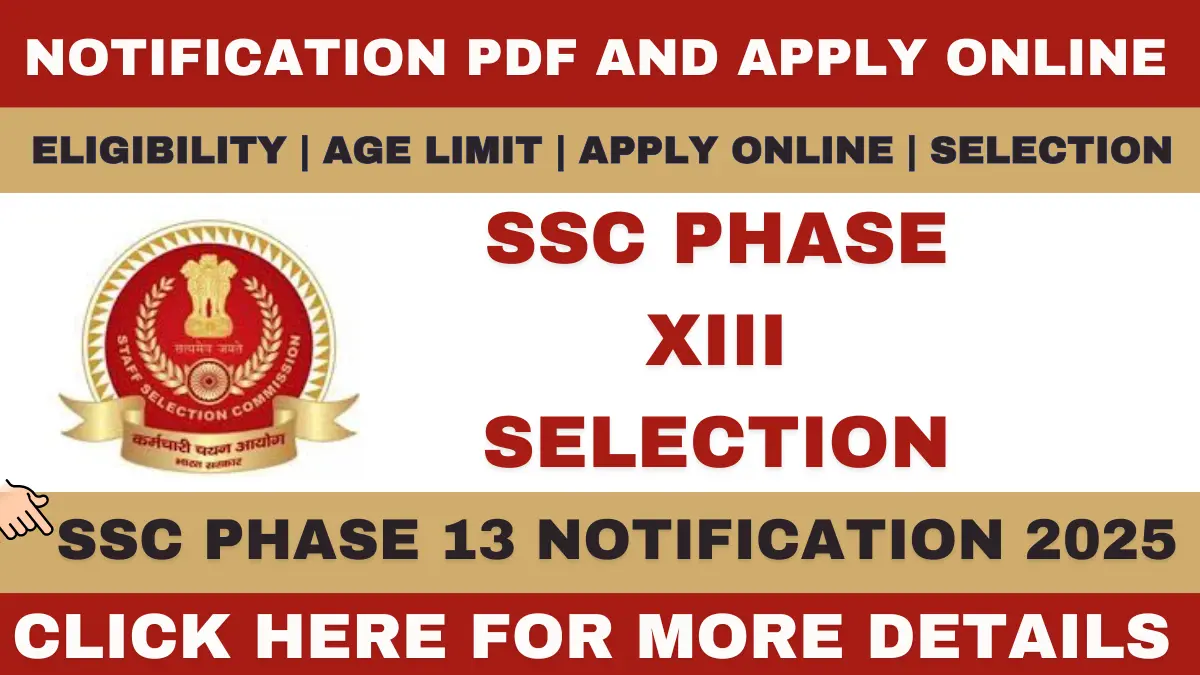 SSC Phase 13 Notification 2025