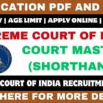 Supreme court of india Court Master (shorthand) Recruitment 2025