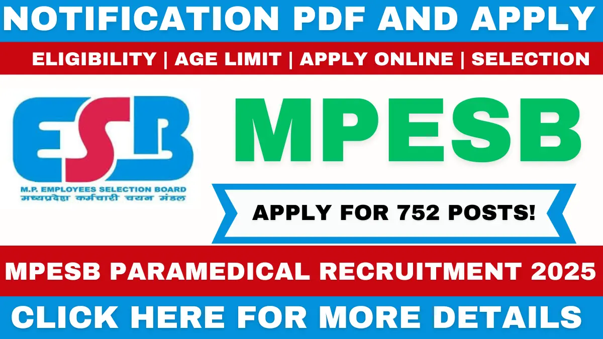 MPESB Paramedical Recruitment 2025