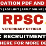 RPSC Veterinary Officer Recruitment 2025