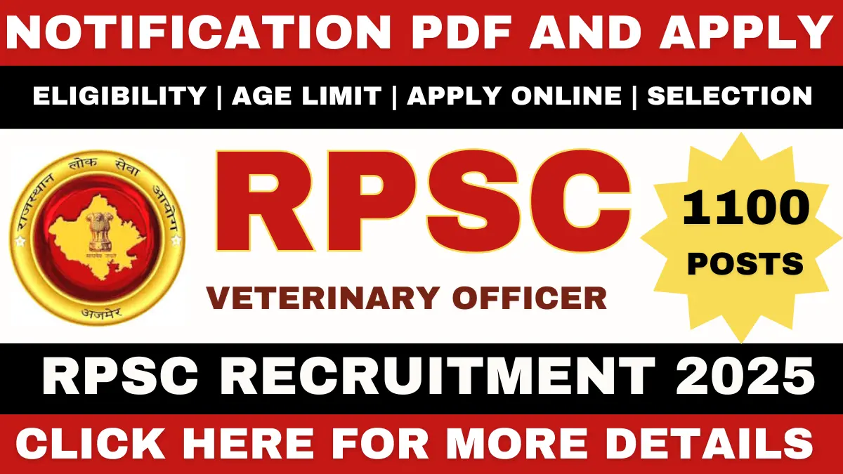 RPSC Veterinary Officer Recruitment 2025