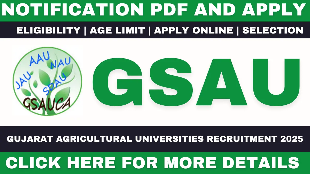Gujarat Agricultural Universities Recruitment 2025