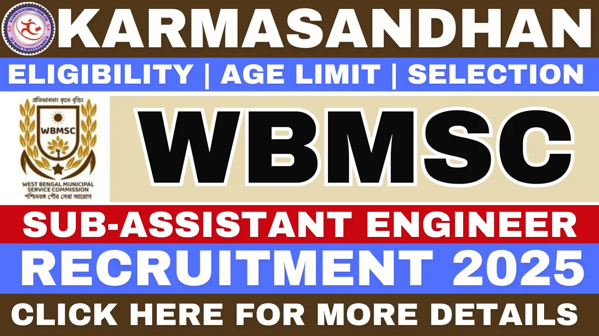 WBMSC Sub-Assistant Engineer Recruitment 2025