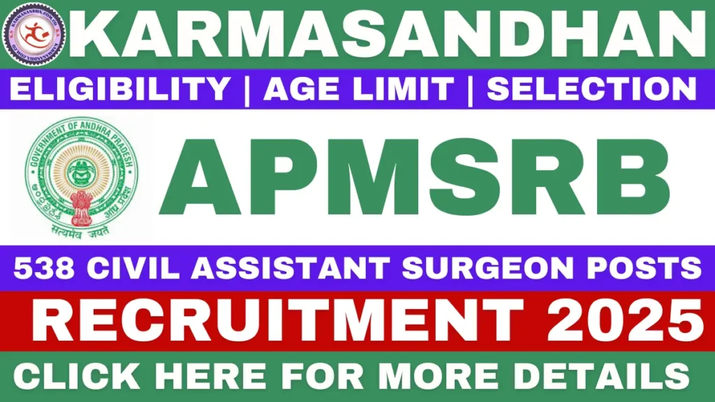 APMSRB Civil Assistant Surgeon Recruitment 2025