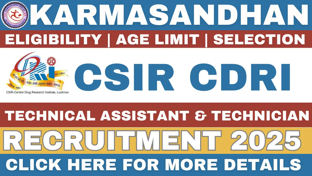 CSIR CDRI Recruitment 2025
