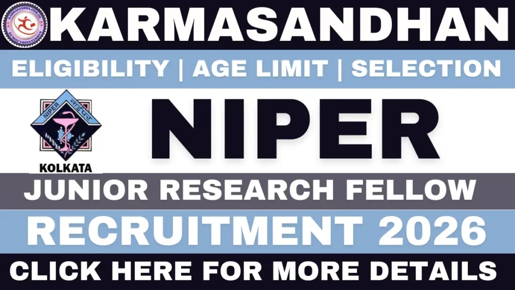NIPER Kolkata JRF Recruitment 2026