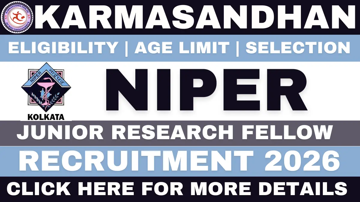 NIPER Kolkata JRF Recruitment 2026