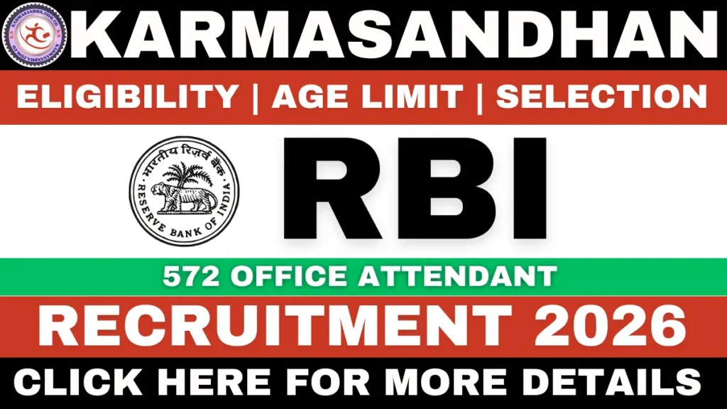 RBI Office Attendant Recruitment 2026