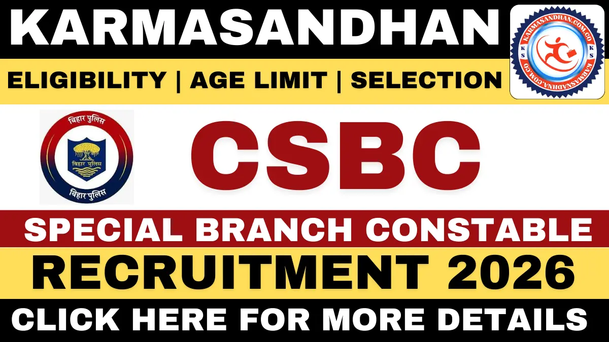 CSBC Bihar Police Special Branch Constable Recruitment 2026